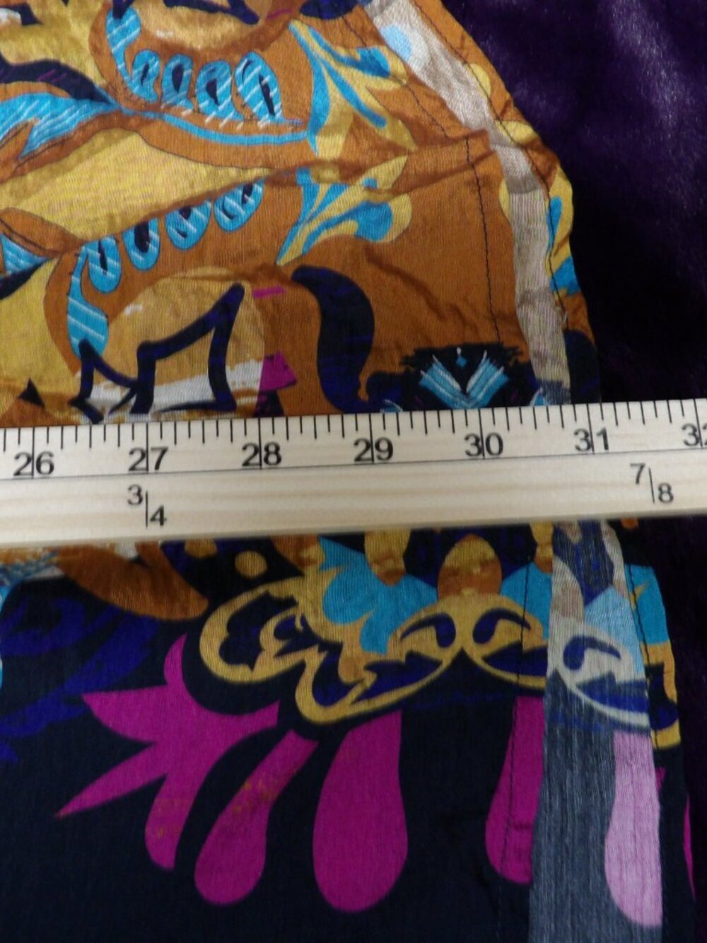 Multiples L Boho Print Button Front Blouse Colorful Tunic Top Womens 3/4 Sleeve - Picture 9 of 9